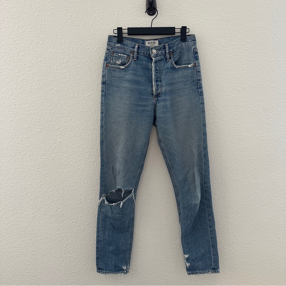 AGOLDE Jamie High Rise Classic Jeans Sizzle Blue 24